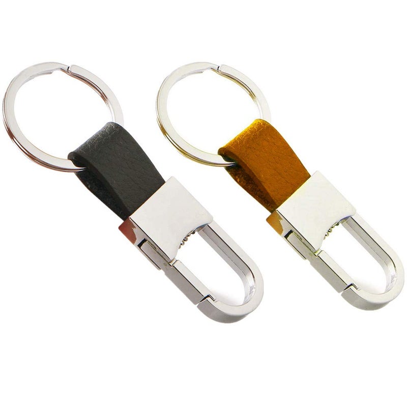 Funny live Car Key Ring Chain Keychain Keyholder Organizer for Men | Leather Key Chain | Creative Small Gifts | Luxury Valet Keychain | Quick Detach -2pack - Image 1